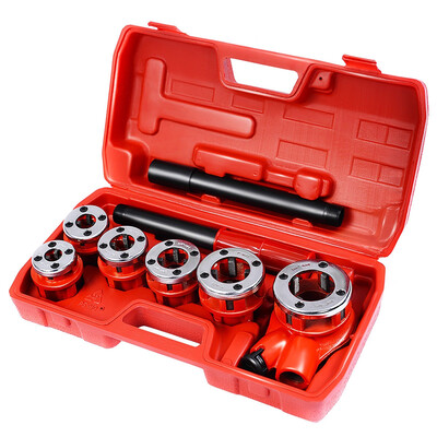 

Ratchet Ratcheting Pipe Threader Kit Set w 6 Dies&Storage Case