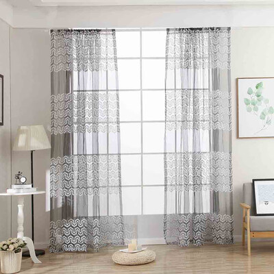 

Gobestart Leaves Sheer Curtain Tulle Window Treatment Voile Drape Valance Fabric