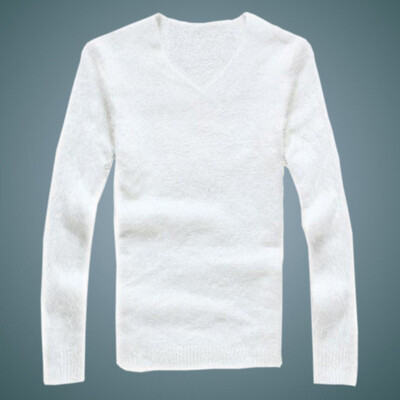 Men Autumn Winter Fluffy Plush Tops Blouse T-shirt Long Sleeve Pullover Jumper