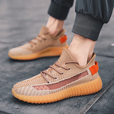 

Flying woven mesh shoes casual luminous reflective street canvas mens shoes breathable sports shoes