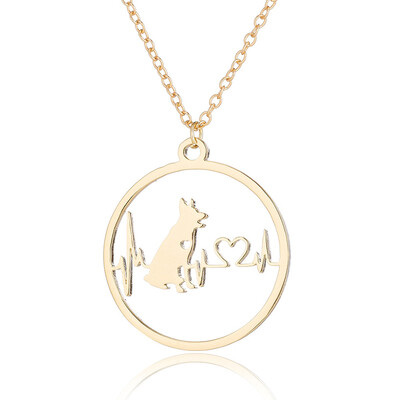 

Fashion Jewelry 1PC Popular Creative Paw Heartbeat Cartoon Dog Pendant Necklace Trendy For Women