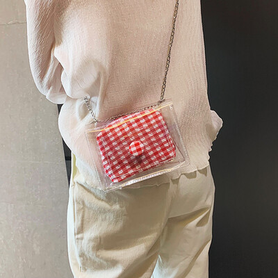 

Net red texture transparent jelly small bag female 2019 new wave Korean version of the wild foreign gas chain shoulder Messenger bag
