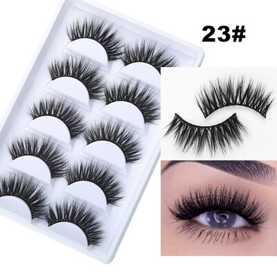 

5 Pairs 3D Mink Hair False Eyelashes NaturalThick Long Eye Lashes Wispy Makeup Beauty Extension Tools