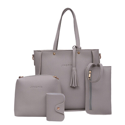 

Crossbody Bag Women Four Set Leather Handbag Women Shoulder Bags Women Four Pieces Tote Wallet Shoulder Bags Leather Women 2019