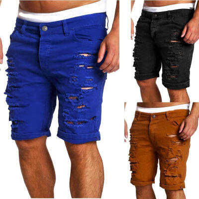 

Mens Jeans Slim Fit Straight Skinny Fit Denim Trousers Casual Shorts Pants