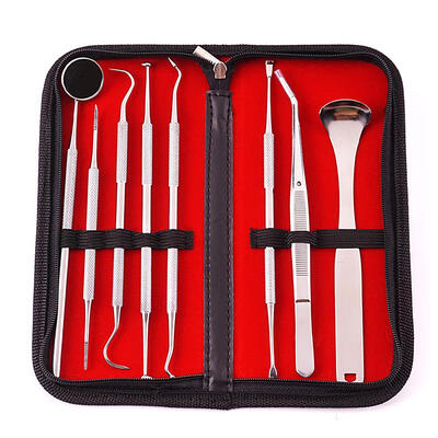 

8pcs Pet Dental Tool Set Stainless Steel Tooth Care Kit Tweezer Hoe Scaler
