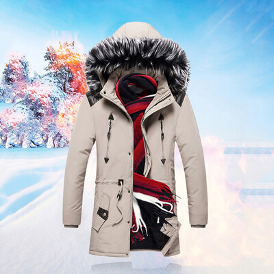 

Toponeto Mens Autumn Winter Casual Solid Jacket Long Sleeved Coat