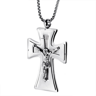 

Stainless Steel Cross Necklace For Men Woman Punk Cute Vintage Rock Hiphop LP00129