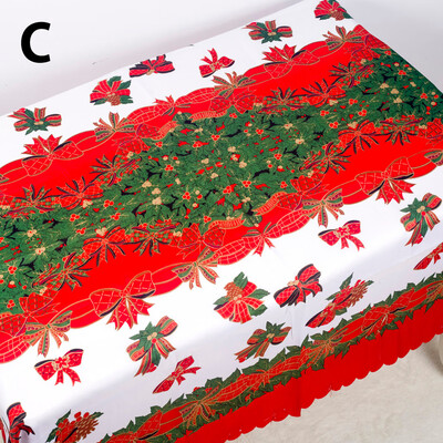 

〖Follure〗Christmas Polyester Printed Tablecloth Christmas Table Antifouling Tablecloth