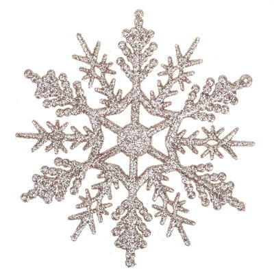 

24pcs Snowflakes Christmas Tree Decoration 10cm Plastic Glitter Snow Flake
