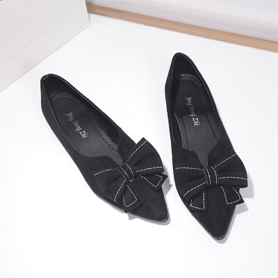 

The new spring 2019 temperament is full of pointed butterfly velvet flat sole shoes with soft soles&comfortable Korean version