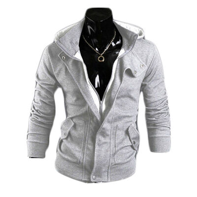 

SUNSIOM Korean Style Men Zipper Hoodie Hooded Cardigan Coat Jacket Outwear Top Fashion