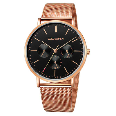

Gobestart Fashion Mens Watch Slim Mesh Steel Waterproof Minimalist Wrist Watches