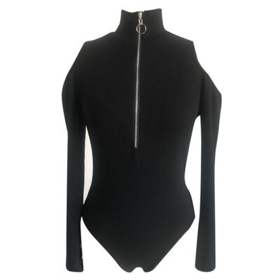 

Autumn Long Sleeve Womens Bodysuit Winter Elegant Turtleneck Body Femme Sexy Strapless Hollow Out Bodycon Bodysuits