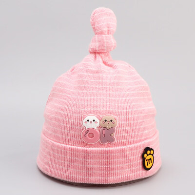 

Autumn&winter 2019 new mens&womens baby stripe knitting cotton Pullover hat cute cartoon fashion baby hat