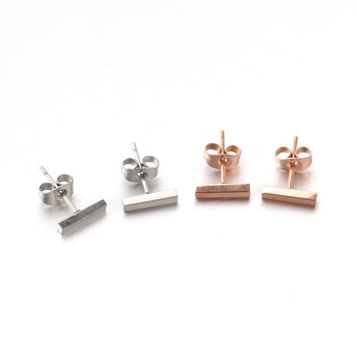 

304 Stainless Steel Ear Studs Mixed Color 10x2mm Pin 08mm