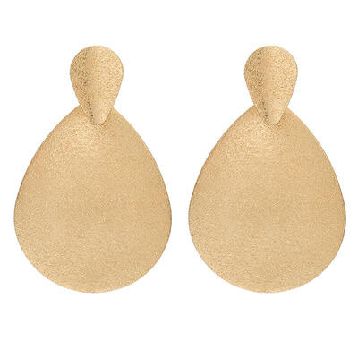 

Korean Trendy Gold Silver Earrings Water Drop Scrub Metal Dangle Drop Earrings For Women Statement Earings Fashion Jewelry 2019
