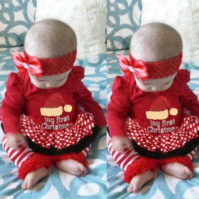 

Newborn Baby Girl Outfits Long Sleeve Romper Bodysuit Tutu Pants DressHeadband