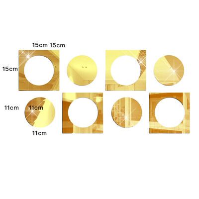 

〖Follure〗8Pcs 3D Mirror Square Acrylic Vinyl Removable Wall Sticker Home Decor Art DIY GD