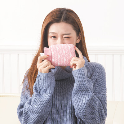 

Dry qianyue warm handbags cold&warm dual-use water injection explosion-proof silicone hot water bottle winter send girlfriend gifts to loved ones intimate gifts can be heated hot water bottle blue