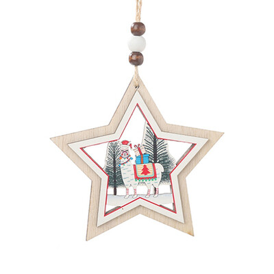 

Christmas Decorations Christmas Alpaca Hollow Pendant Small Tree Five Stars Love Pendant Christmas Tree Pendant