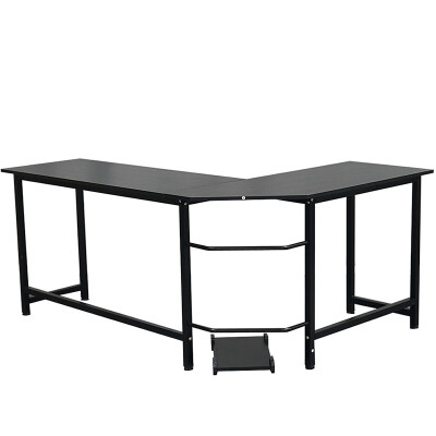 

L-Shaped Computer Desk Corner PC Latop Table Study Office Workstation Black