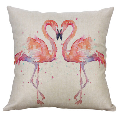 

1Pc Flamingo Linen Pillow Case Cover Sofa Cushion Pillow Cushion Pillowcase For Home Decoration