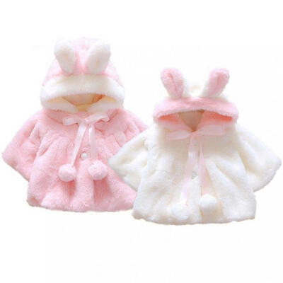 

Cute Kids Baby Girls Rabbit Bunny Hooded Coat Jacket Outerwear Warm Clothes Tops