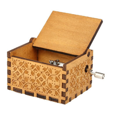 

Vintage Wooden Theme Song Music Box Hand-operated Carved Engraving Music Case Creative Holiday Birthday Gifts for Kids Wooden Musi