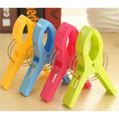 

2017 New 4x Random Color Plastic Large Size Towel Pegs Clips Quilt Bed Sheets Drying Clip