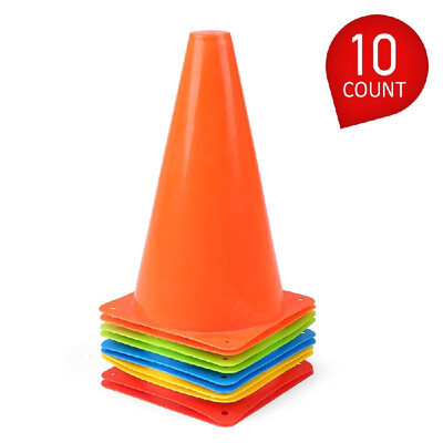 

24 Pack 7 Inch Plastic Sport Training Traffic Cone Space Marker for Kids Home Football Training Soccer 4 Colors