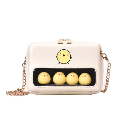 

Cartoon Fashion Women Messenger Bag Chain Girl Cute Chicken Pig Shoulder Bag Transparent Small Square Crossbody Bag Handbag sac