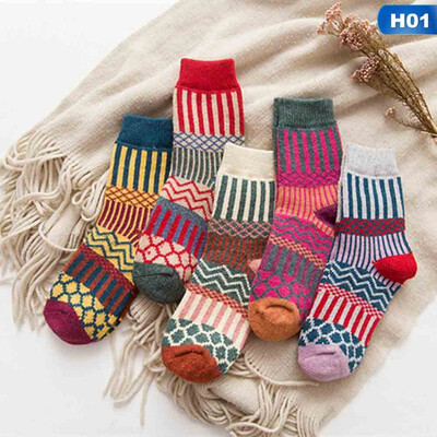 

5 PairsPack Autumn Winter Women Fashion Thicken Warm Rabbit hair Socks National style Socks