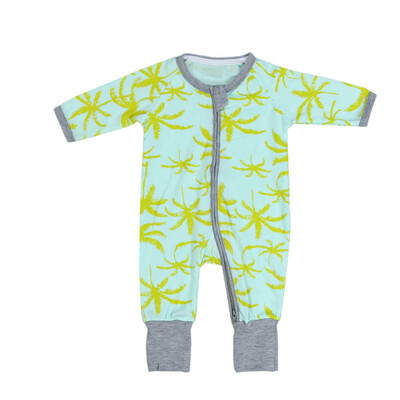 

Newborn Baby Boys Girls Floral Print Zipper Long Sleeve Romper Outfits Clothes