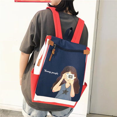 

Insfeng schoolbag female Korean version of senior high school students antique Fashion Shoulder Bag Computer Backpack