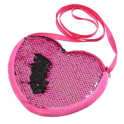 

Sequins Heart Shoulder Messenger Handbags Flannel Women Kids Crossbody Bags