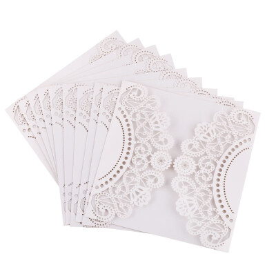 

New Hot White 10pcs Vertical Laser Cut Butterfly Invitations Cards Kits for Wedding Bridal Shower Birthday Anniversary Party