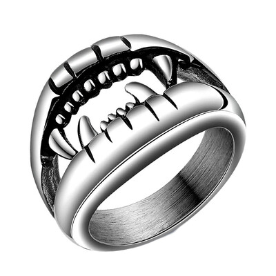 

Mens Devil Steel Rings Romad Steel Color Unique 7-10 Punk Ring New Gift Size Jewelry Stainless Rock