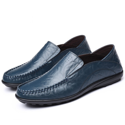 

YONGHENGMEILI Genuine leather mens soft bottom peas shoes 7138