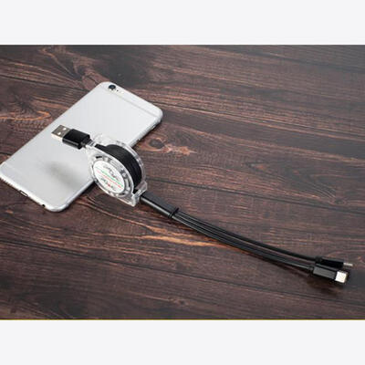 

3 In 1 USB Charging Cable Charger Retractable Data Sync Cord With Type C Micro USB Lightning For IOS IPhone Android - 1m-1m