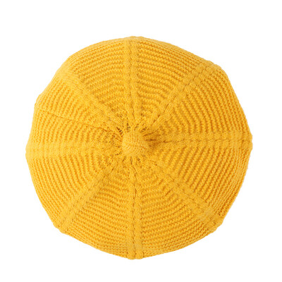 

Hat ladies autumn&winter new beret knitted wool English pumpkin hat Korean net red trend painter hat man