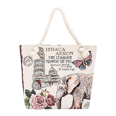 

Casual Women Girls Animal Printed Shoulder Handbags Canvas Shopping Totes