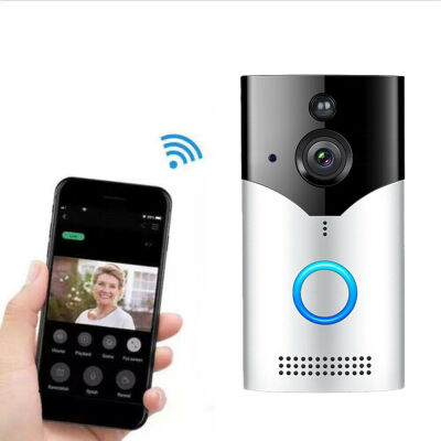 

Smart Video Wireless WiFi Door Bell IR Visual Camera Record Security System Remote Door Bell CCTV Chime Phone APP Black & Silver