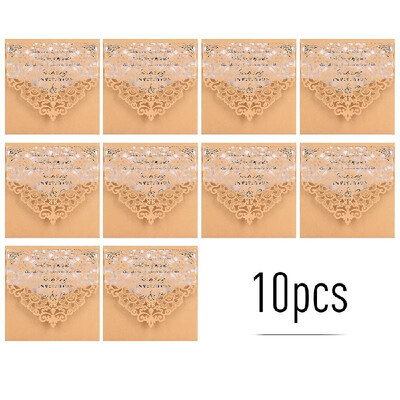 

10pcs Pearl Paper Floral Invitation Cards Invitation Holders with Blank Inner Sheet for Wedding Birthday Party Anniversary