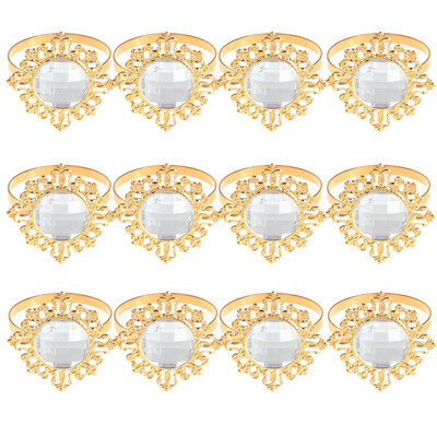 

12pcs Acrylic Diamond Design Napkin Ring Dinner Decoration