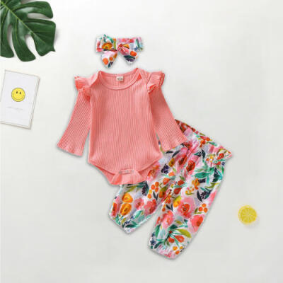 

Newborn Toddler Baby Girl Clothes Ruffle Tops Sweatshirt Floral Pants Outfit Set