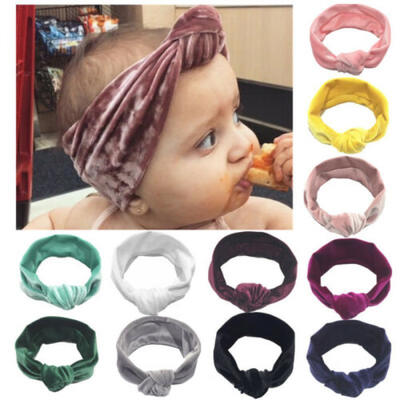 

11pcs Newborn Headband Velvet Elastic Baby Turban Knot Hair Band Girls Head Wrap