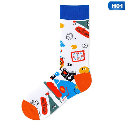 

2019 Mens Women Socks Couple socks Funny Creative illustration Socks Mid tube socks