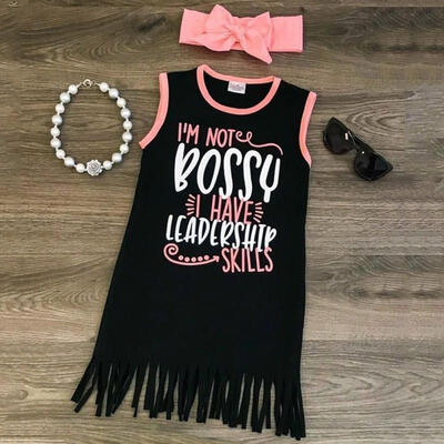 

2PCS Toddler Baby Girl Kids Summer Dress Princess Party Tassel Dress Vest Outfit