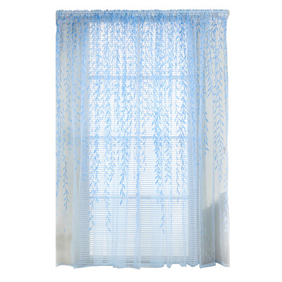 

Pastoral Style Willow Floral Window Curtain Bedroom Living Room Decor
